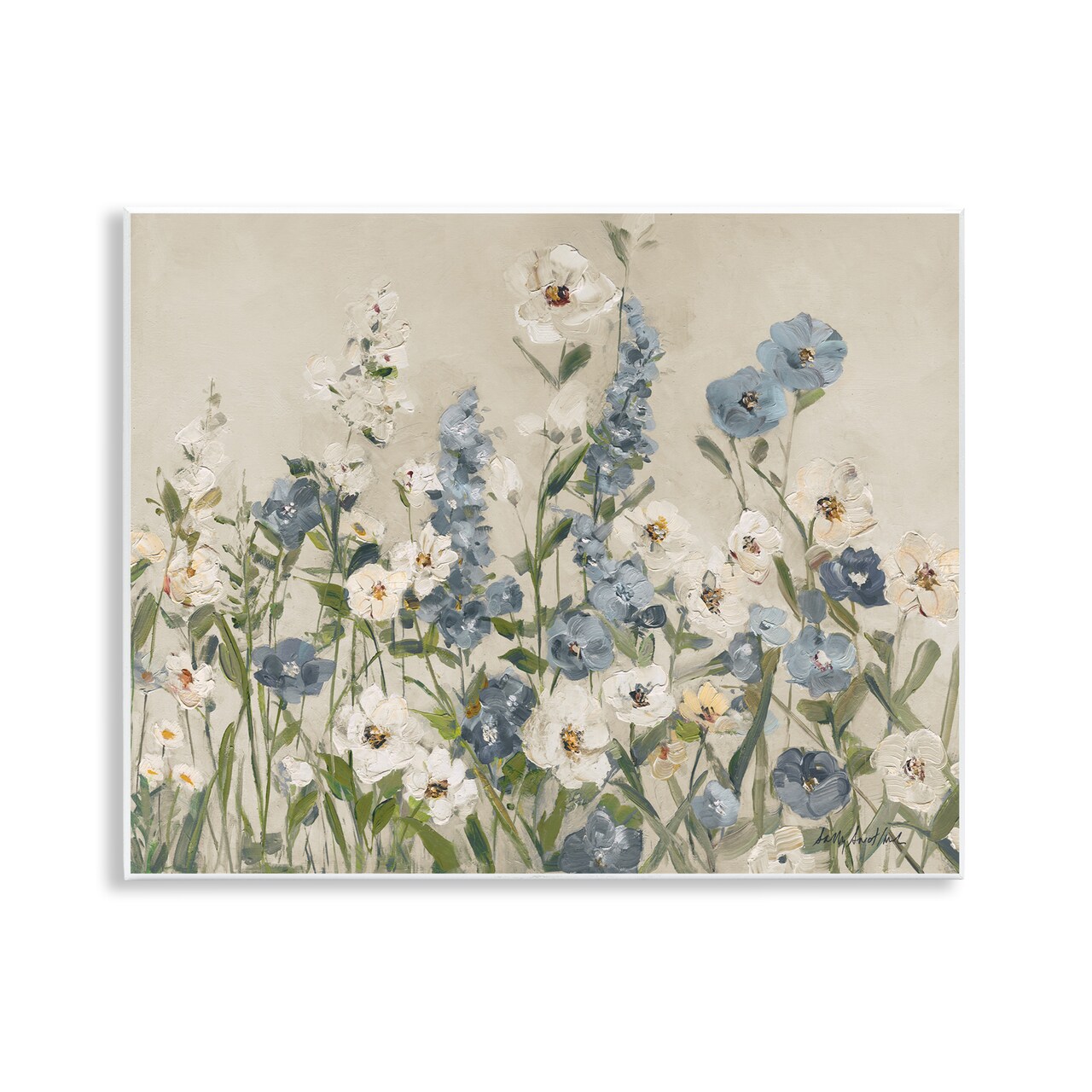 Stupell Industries Garden Blossoms in Blue & White Wall Plaque By Sally Swatland